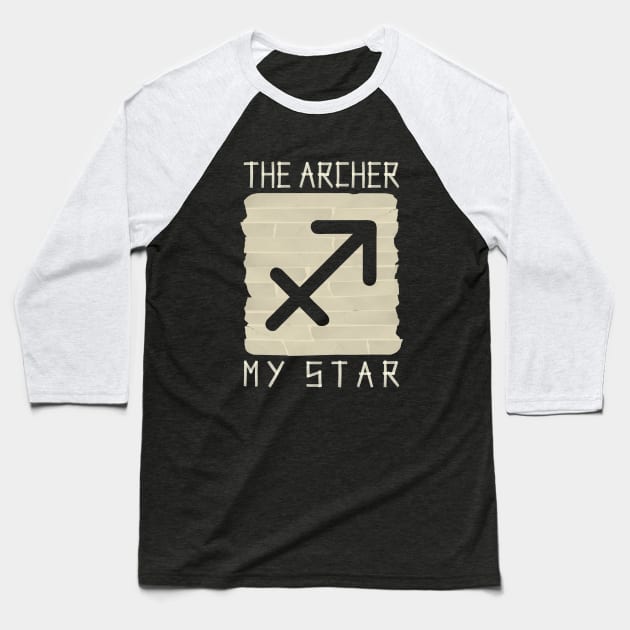 Sagittarius The Archer Baseball T-Shirt by PAPER TYPE